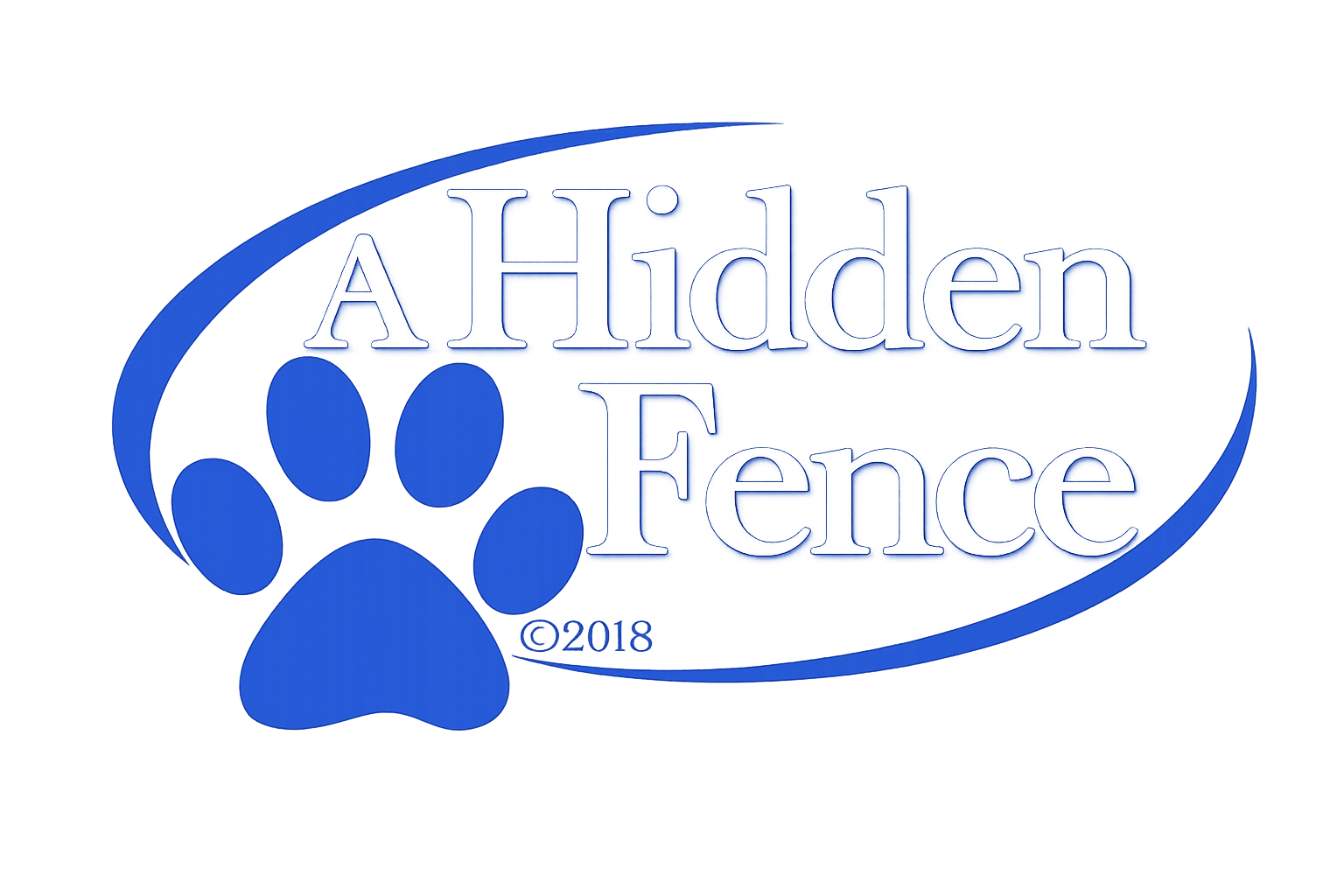 A Hidden Fence logo with white letters and transparent